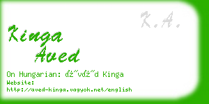 kinga aved business card